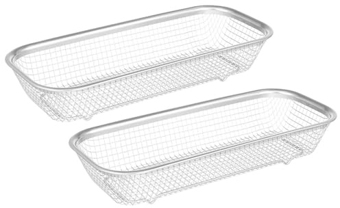 Panier Lave Vaisselle en Acier Inoxydable, Lot 2 Pièces | Argenté, Résistant à Haute Température, Égouttage et Rangement, Antirouille, Format Compact