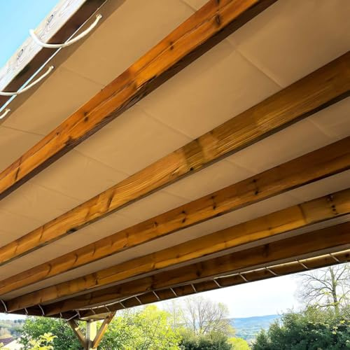 TECPLAST Toile Pergola Beige foncé 3x6 m LP506PR - Garantie 5 Ans - Bâche Pergola ou Tonnelle étanche en PVC pour terrasse