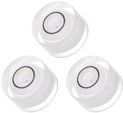Kozelo 3Pcs Niveles Burbuja Circulares Pequeños - [10mm Diámetro 6mm Grosor] Herramientas Nivelación Mini Redondas Para Remolques Viaje, Plataforma Giratoria Cámara, Blanco