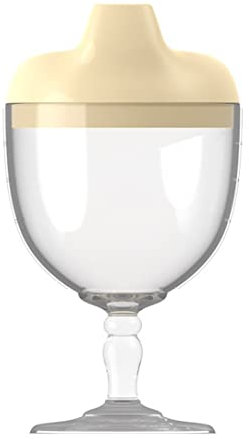 Baby Sippy Cup, tasses ginores en bassin en plastique, pas de gobelets pour enfants pour les enfants pour l'eau de lait (beige)