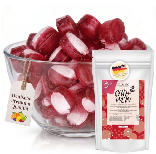 Saliamo | 200g Zuckerfreie Bonbons - Glühwein Bonbons Winter - voller Geschmack - Bonbon ohne Zucker - mit Isomalt - zuckerfrei - Deutsche Manufaktur