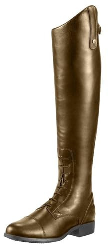 WEHAM Marrón,46,Botas ecuestres para hombre y mujer, estilo retro, con cordones, de cuero PU, botas de caballero, botas largas para montar al aire libre para principiantes