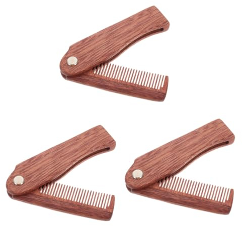 Healeved Pcs Folding Pocket Comb Holz Bart Kamm Schnurrbart Compact Portable Haar-accessoire Herren Bart Pflege