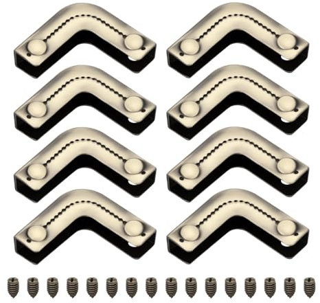 YINETTECH 8 Sets Metalltaschenecken Handtaschenschutz Eckdekoration mit Schraube für Umhängetaschen Handtaschen Gepäck Geldbörsen 33X24X4mm