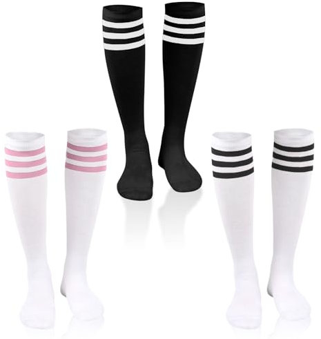EUPSIIU 3 Pares Calcetines de Compresión Unisex Hasta la Rodilla Para Running, Deporte y Viajes - Medias Largas de Botas (Multicolor)