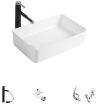 CUISGOR Lavandino da Bagno a Incasso Lavabo for la casa Lavabo da appoggio Lavabo da appoggio Singolo di Piccole Dimensioni Lavabo da appoggio in Ceramica Lavabo da Bagno Lavandini da Bagno
