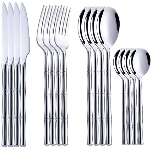 CYYHGD Ensemble de Couverts en Or Ensemble de Couverts Portables Ensemble de Salle à Manger Vaisselle de Table en Acier Inoxydable Ensemble Complet de cuillères et fourchettes de cuisin