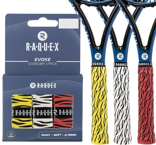 Raquex Evoke Camo Overgrip – Tennisschläger Grip Tape – Schläger Anti-Rutsch-Band Übergriff für Tennisschläger, Badminton und Squash – 3er Pack - Stammes-Trio