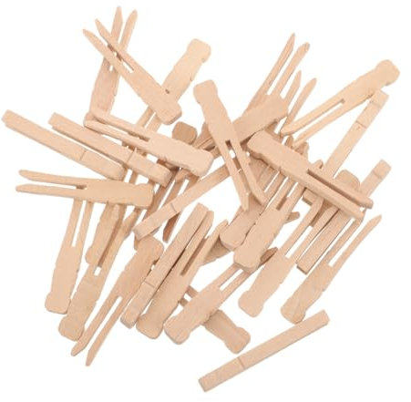 Warmhm 50pezzi Mollette Di Legno Resistenti Per Stendere Clips Retro Per Bucato Artigianato e Decorazioni Domestiche Mollette Legno Per Foto e Documenti