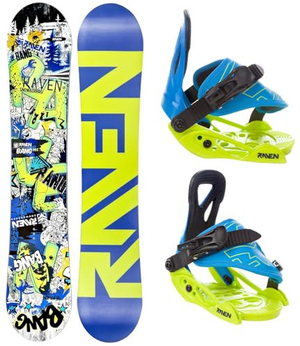 Raven Snowboard Set: Snowboard Bang Junior + Bindung s160 Junior Blue/Lime (110cm + s160 Blue/Lime XXS)