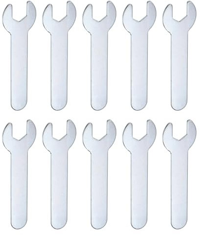 sourcing map 10pcs Small Wrench Open End Wrench 10x70x1.5mm Metric U-Shaped Single Open Ended Spanner Super Thin Small Flat Head Galvanizing Wrench for Automotive Repair Furniture Assembly