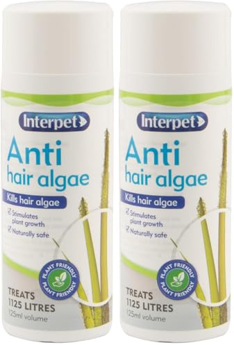 Interpet Anti Hair Algae Aquarium Fish Tank Water Treatments, Kills Green Black & Brown Hair Algae, 125 ml, Treats 1125 Litres (Pack of 2)