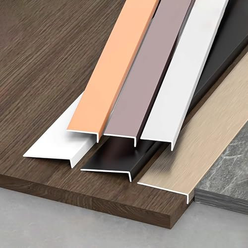 Coayuou Treppenkantenprofil Abschlussleiste Fliesen 3 Stück 100cm Eckschutzprofil Strapazierfähig Aluschiene Einfache Anwendung Für Zuhause(Schwarz,10X50mm)
