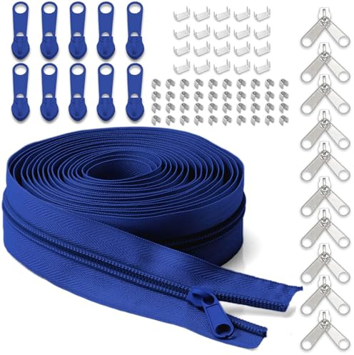 LHZHLE Rouleau de fermetures éclair continues pour la couture (340 Bleu royal, #5 Zipper)
