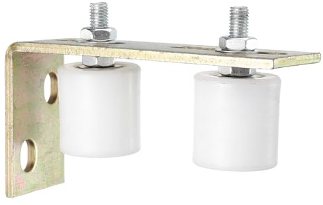 QUARKZMAN 2pcs Galet Guide pour Portail Coulissant 42x44mm, M10 Roulette Nylon avec Équerre Guide au Sol pour Porte Grange Coulissante, Roue Universel avec Roulement à Billes Scellé, Blanc