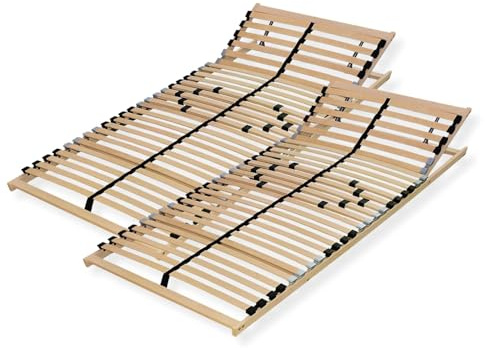 Sleepneo Lattenrost 180x190, Kopfteil verstellbar, Ergonomischer 7 Zonen Lattenrost, Buchenholz, 28 Latten, Lattenrahmen, Federholzrahmen, Selbstmontage, hohe Traglast bis 140Kg