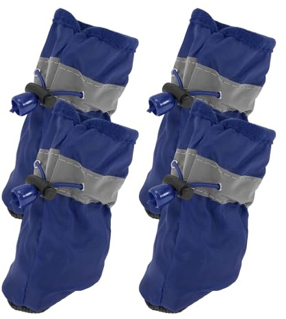 CAPASTEC Pfotenschutz Für Hunde 4 Stück Blau Indoor Outdoor Wasserdicht | Plane, Ball Leder, Größe 7, Länge 6.7cm, Breite 5.5cm, Gewicht 12.5kg, Verstellbare Riemen, Reflektierend, Rutschfeste Sohle