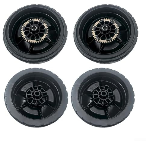 Ruote per tosaerba da 20,3 cm e kit di ingranaggi di trasmissione, compatibili con modelli Honda HRN216 VKA, VKAA, VLA, VYA, VYAA, per 42661-VE2-800 42672-VE2-800 (4 pezzi anteriori e posteriori)