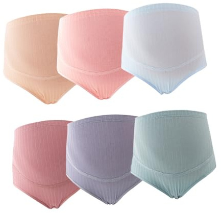 IMIKEYA Bragas de Maternidad Algodón M 3 Piezas de Cintura Alta | Ropa Interior para Embarazadas, Tejido Elástico y Transpirable, Soporte Suave para Uso Diario Color Aleatorio