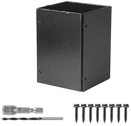 Flaroey Protectores de base de poste para soporte de buzón de madera, la barandilla de la cubierta del pabellón del cortacésped