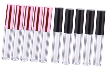 TOPPERFUN 10 Stück 5 Ml Nachfüllbare Lipgloss Tuben Transparent Kunststoff Selbstgemacht Lippenfarbenbehälter Reise Kosmetikflasche Schlank