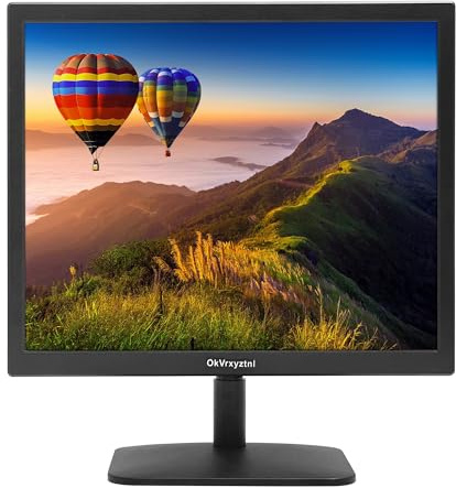 OkVrxyztnl 17 Inch PC Monitor 1280 X 1024 LED with HDMI & VGA, Built-in Speakers, TN Panel, 60 Hz, 5Ms, 5:4, VESA, for Computer Laptop Xbox and Ras Pi (Inches, 17.0)