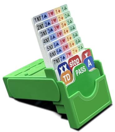 Black Lotus Set of 4 Green Bridge Bidding Box with Bridge Playing Card Plastic Play in Tournment
