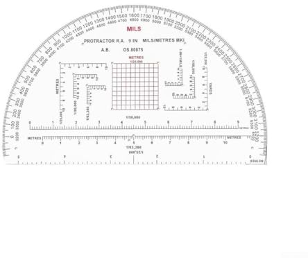 Transportador cuadrado grafométrico para medición precisa del ángulo, 6 pulgadas con escala integrada MP-1, herramienta de medición acrílica para educación y entrenamiento