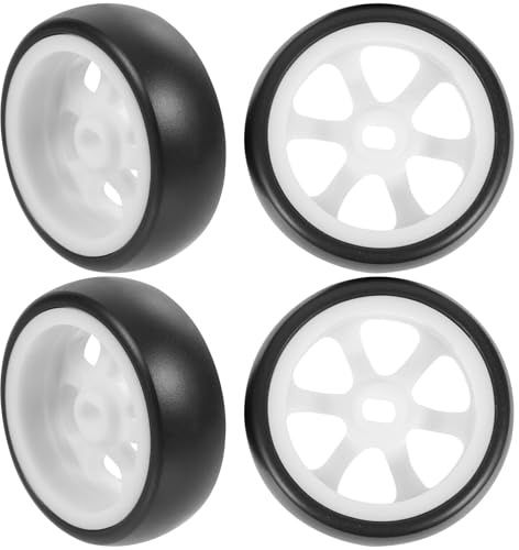 Warmhm 4pièces Roue de Voiture Pneu de Rechange pour Jouet Modèle Réduit de Véhicule Accessoire pour Voiture Télécommandée Jouet pour Garçon Fille