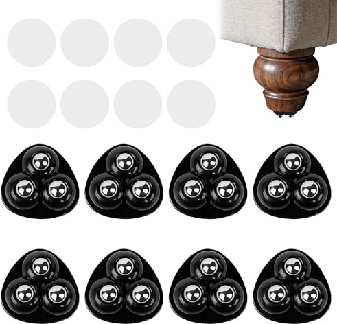 8PCS Möbelrollen Set, Kleine Rollen Für Möbel Mit 360° Drehung, Stabilen Lenkrollen Und Kompakten Möbelrollen Klein, Ersatz Rollen Für Küchengeräte Schränke Koffer Lagerboxen Kugel- Und Bockrollen
