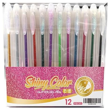 Tuxuseo Penne Con Glitter Per Adulti - 12 Pezzi Pennarelli Per La Pittura,Penne A Gel Da Colorare - Per Decorazione Planner Favori Festa Journaling Artistico Attività Scolastiche Appunti Creazione