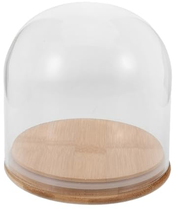 DECORNIJIA Glasglocke mit Sockel 15 X 15cm Transparente Glasvitrine für Konservierte Blumen Desserts und Dekoration Staubschützende Display Kuppel für Hochzeit und Festlichkeiten