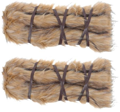 Wikinger Stulpen Damen 1 Paar Polyester Beinwärmer mit Riemen | Kunstpelz Überzüge, Verstellbare Passform, Unisex für Halloween und Rollenspiel