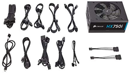 Corsair HX750i 750W ATX Negro Unidad de - Fuente de alimentación (750 W, 100-240, 47-63, 5-10, 12V,+3.3V,+5V,+5Vsb,12V, 150 W)
