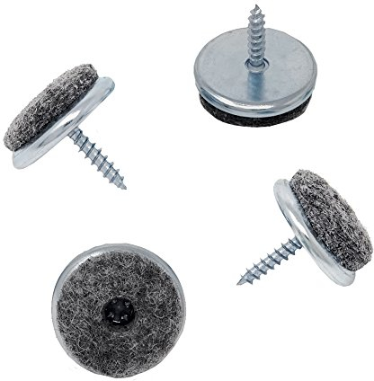 SBS Filzgleiter mit Schraube | ø 35 mm | 50 Stück | Eisen vernickelt Möbel-Gleiter |