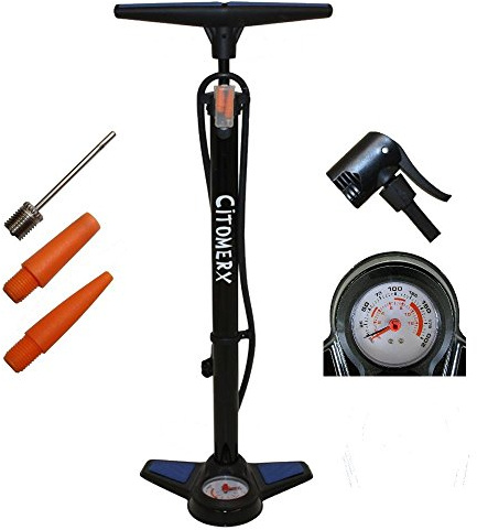 CMX Fahrrad Hochdruck Luftpumpe 12Bar Standpumpe mit Manometer für alle Ventile
