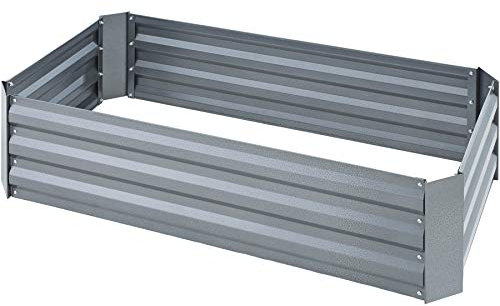 TecTake® Carré Potager de Jardin surélevé Lit de Jardin, Bac à semis Jardiniere en Acier galvanisé résistant à la Rouille Aménagement Jardiniere Exterieur Grande Taille 120x60x30cm