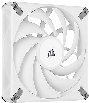 Corsair AF140 ELITE, High-Performance 140mm PWM Fluid Dynamic Bearing Fan with AirGuide Technology (Low-Noise, Zero RPM Mode Support) Single Pack - White