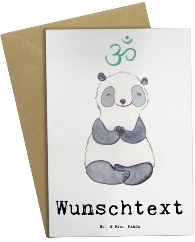 Mr. & Mrs. Panda Personalisierte Karte Panda Meditieren - Geschenke, Meditationskurs, Grußkarte, Meditation, Sportler, Grußkarten Personalisiert, individuelle, personalisierbar