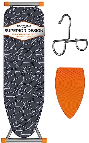 Bartnelli Ironing Board | Space-Saving and Ultimate Iron Board Experience 13x43 | Reinforced Steel Legs, Adjustable Height, 4-Layer Padding, Patent Folding System (BIBT-2110)