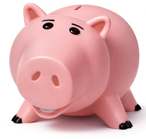 Hamm Piggy Bank, Cute Pink Piggy Banks for Kids, Unbreakable Money Bank for Boys and Girls, Plastic Coin Bank for Christmas Birthday Gift (Pink)