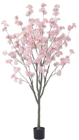 Nafresh Tall Artificial Cherry Blossom Tree, 5Ft(60'), Realistic Potted Silk Faux Tree, Indoor/Outdoor for Home, Office, Living Room, Bedroom, Porch