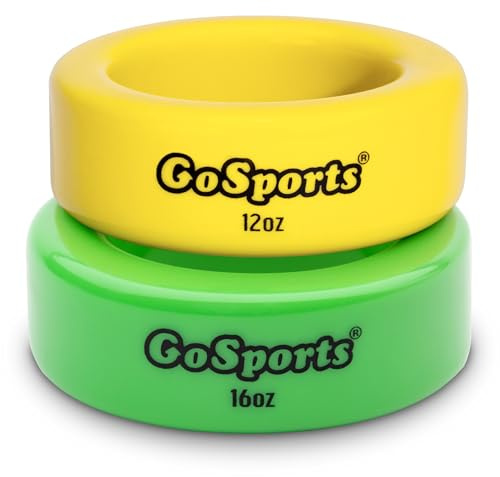 GoSports Baseball and Softball Bat Weights - 2 Pack Baseball Donuts - 16 oz & 12 oz