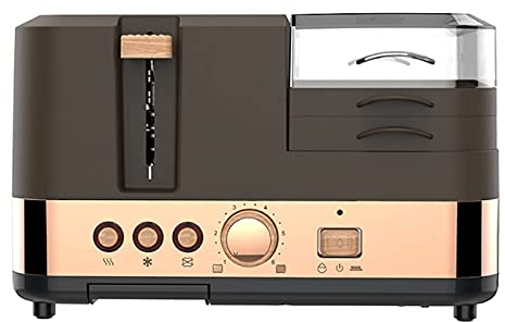 TEmkin Máquina Tostada Mini Horno Eléctrico, Horno Tostador Máquina para Hornear Pan para Desayuno 2 Rebanadas Tostadora Horno Huevos Vaporizador Salchichas Parrilla Asador Freidora De Aire