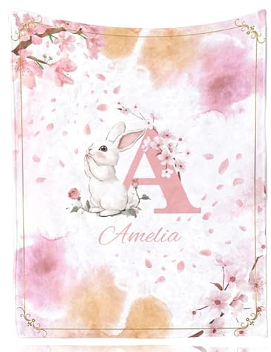 Snewvie Personalised Baby Blankets with Name,Custom Soft Flannel Blanket for Girls,Kids,Adult,Customised Blankets with Initials Gifts for Baby Shower Christmas Birthday