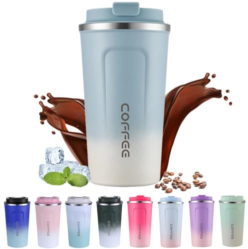 EACHPT Taza Termo Cafe para llevar,510ml Acero Inoxidable Reutilizables Vaso Termico Cafe,100% a prueba de fugas, Termo Café de con aislamiento al vacío de doble pared para Café Frío y Caliente