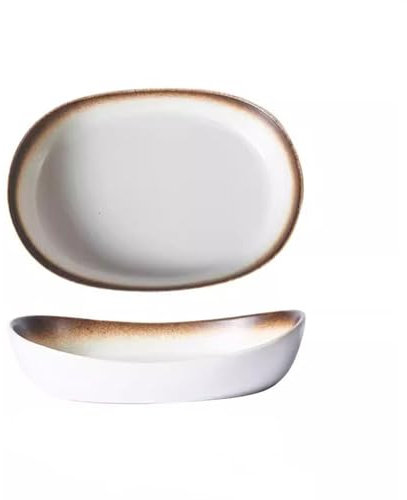 Fuente para hornear, Bandeja for hornear resistente a altas temperaturas, platos domésticos, pescado al vapor, plato de cena de arroz al horno, utensilios for calentar en microondas Cazuelas para horn