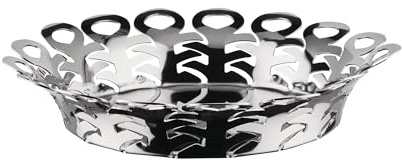Alessi Vimini BM21/25, Perforated Design Basket, in 18/10 Stainless Steel, Diameter 27 cm, Steel