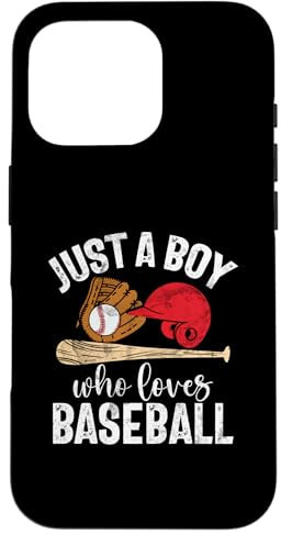 Coque pour iPhone 16 Pro Lanceur de baseball Just A Boy Who Loves Baseball Player