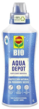 COMPO BIO Fertilizante Aqua Depot, Liberación controlada agua, 1 L | Sistema de liberación controlada que mantiene humedad óptima, reduce riegos y nutre plantas de forma constante